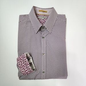 Ted Baker London Geo Print Men's Size 4 Button Down Long Sleeve Dress Shirt